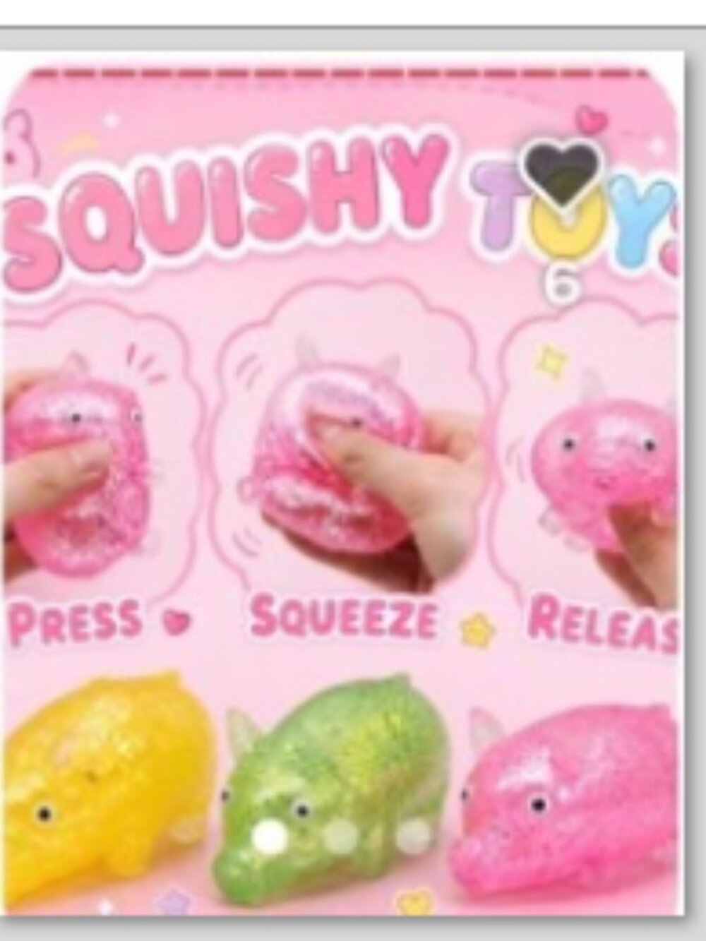 Squishy Piggy Glitter Pink 3.5" Sugar Squeezy Toy